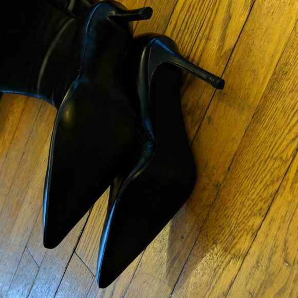 Colin Stuart Tall black leather boots, sz 7.5 - Picture 2 of 11